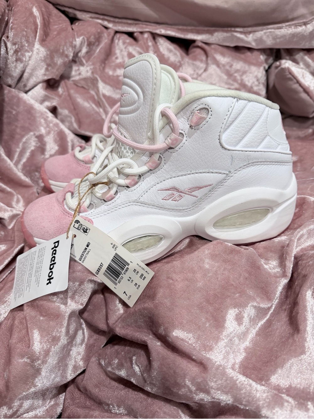 Reebok Pink & White Women’s Classic High-Top Sneakers